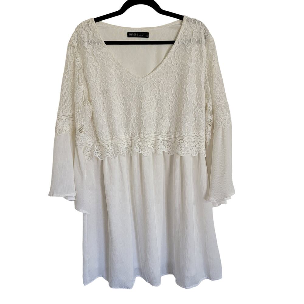 Zanzea Womens Dress Lace White Wedding Bridal Baby Photo Size‎ XXL Knee Length